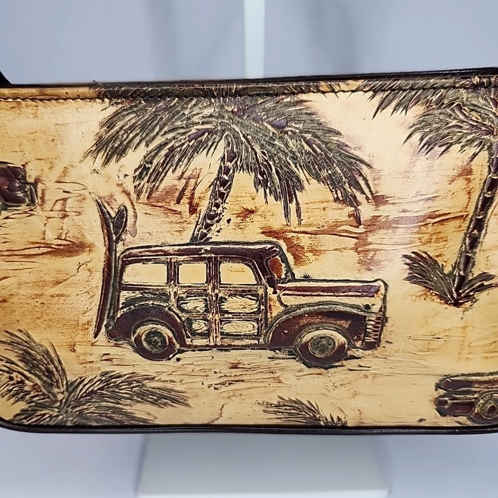 Brahmin Emma Copa Cabana Woody Car Leather Handbag Chocolate Brown Small RARE - Picture 12 of 16